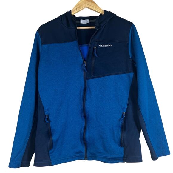 Columbia Mens M Blue Harlem Park Hybrid Full Zip Jacket Colorblock Gorpcore - Picture 1 of 6